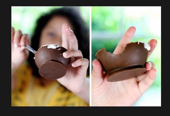 Как сделать шоколадные стаканчики для мороженого (7 фото)