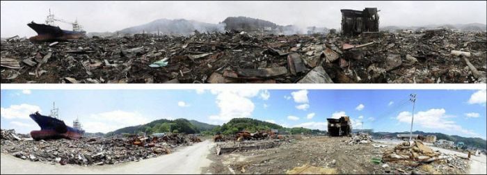 Япония восстанавливается после цунами (14 фото)