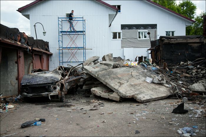 Взрыв гаража (18 фото)