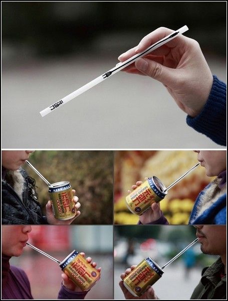 Креативная реклама с использованием трубочек для напитков ... (12 фото)