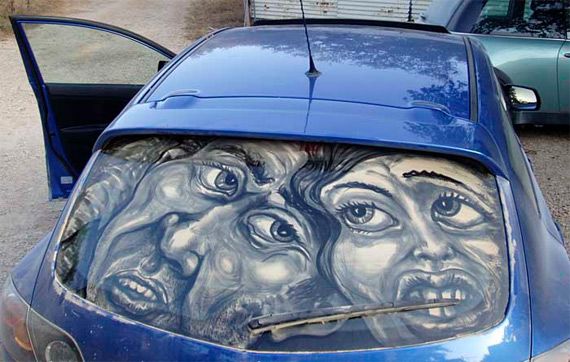 Живопись на грязных автомобилях (21 фото)