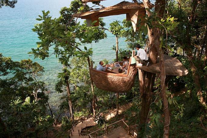 Ресторан на деревьях в Тайланде (8 фото)