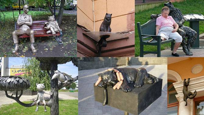 Скульптуры и памятники кошкам (35 фото)