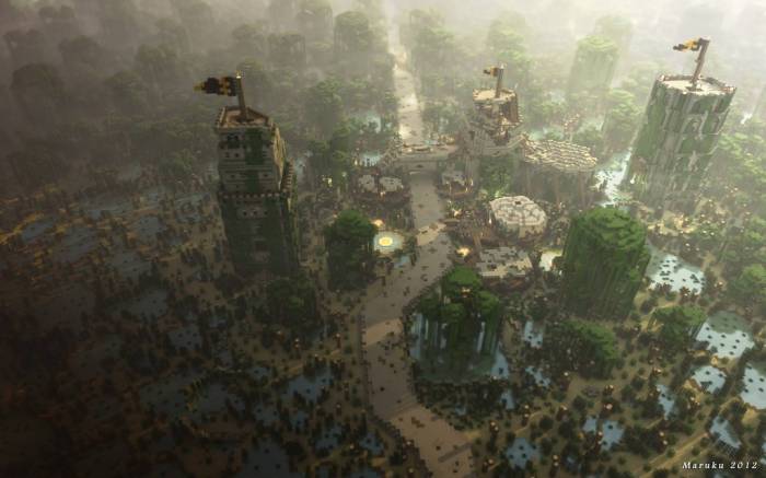 Игровые миры воссозданные в Minecraft (18 фото)