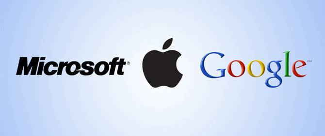   Apple, Google, Microsoft:  ? (5 )