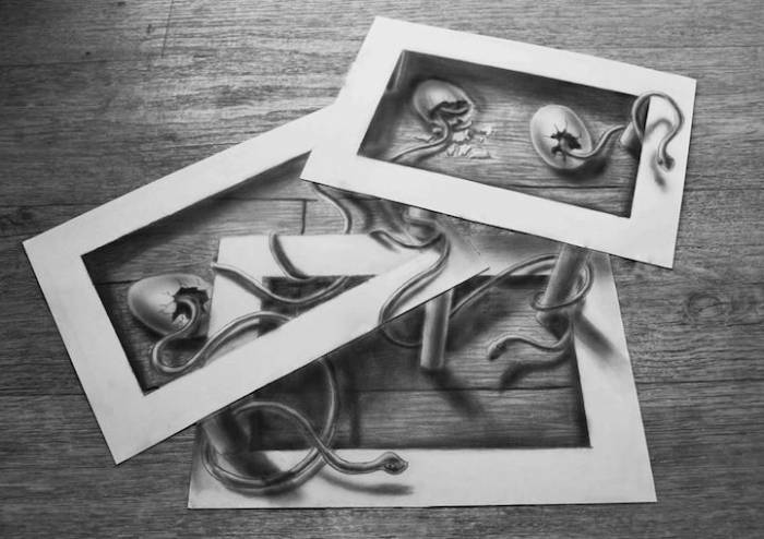 Трехмерные рисунки, сделанные карандашом (11 фото)
