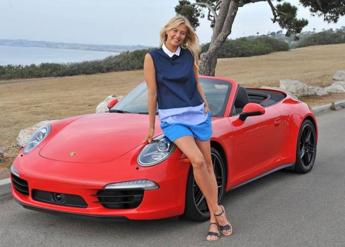 Мария Шарапова позирует на фоне Porsche (43 фото)