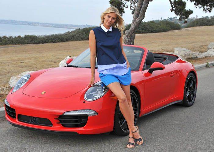 Мария Шарапова позирует на фоне Porsche (43 фото)