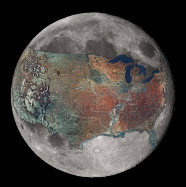 Россия на масштабной модели Луны (10 фото)