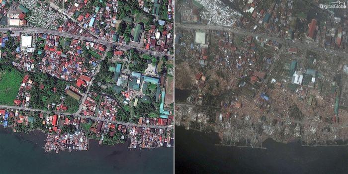 Последствия тайфуна Хайянь: "до и после" (7 фото)