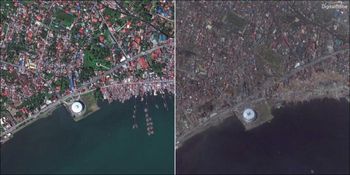 До и после тайфуна Хайян (8 фото)