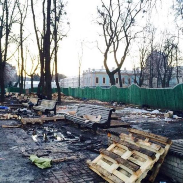 Во что превратился Мариинский парк в Киеве после митинга (7 фото)