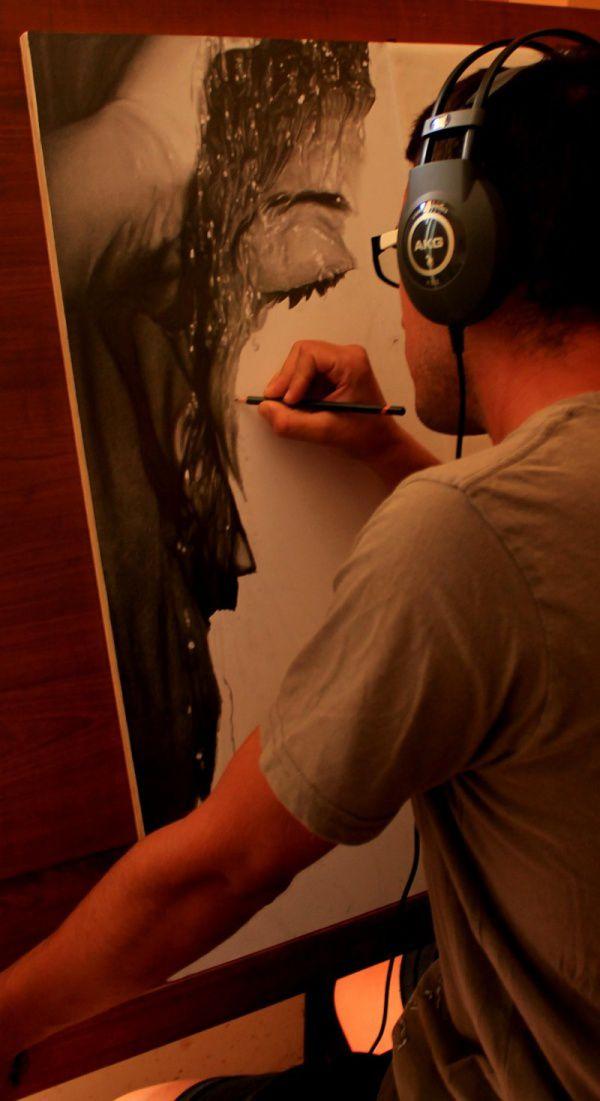  Художник-гиперреалист показал, как он рисует (20 фото) 