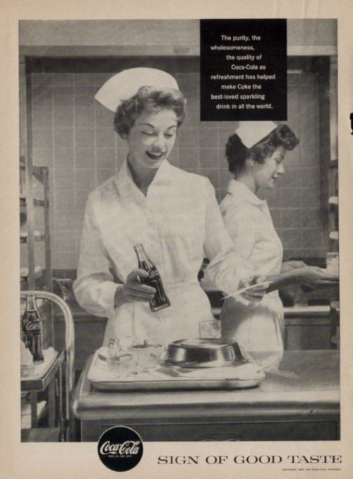 Винтажная реклама Coca-Cola с медсестрами (11 фото)