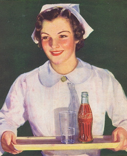 Винтажная реклама Coca-Cola с медсестрами (11 фото)