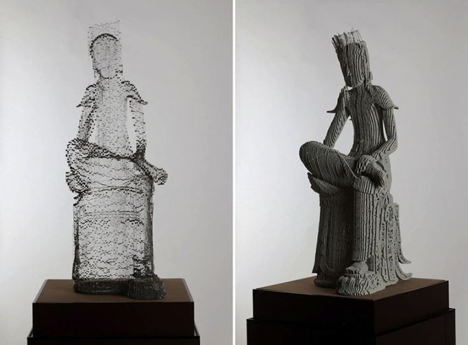 Удивительные скульптуры из бумаги от Хо Юн Шин (12 фото)