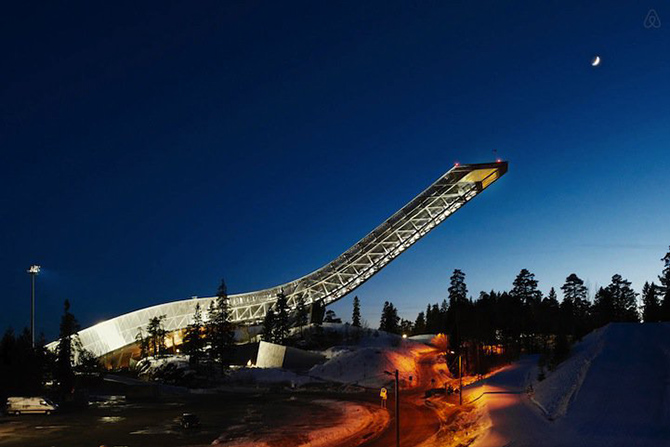 Удивительный пентхаус на лыжном трамплине (9 фото)