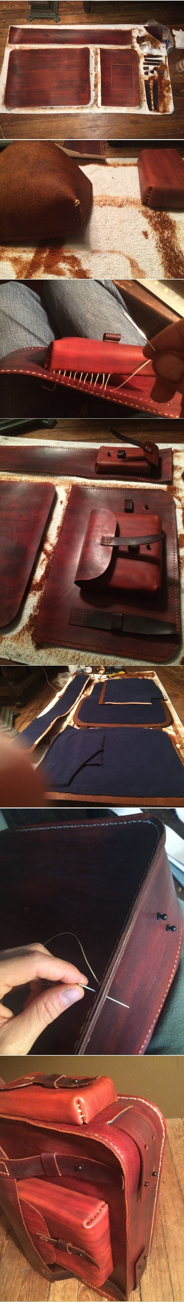 Процесс создания кожаной сумки своими руками (6 фото)