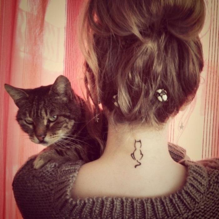 20 минималистических тату для любителей котиков (20 фото)