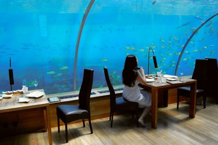 Подводный ресторан на Мальдивах (17 фото)