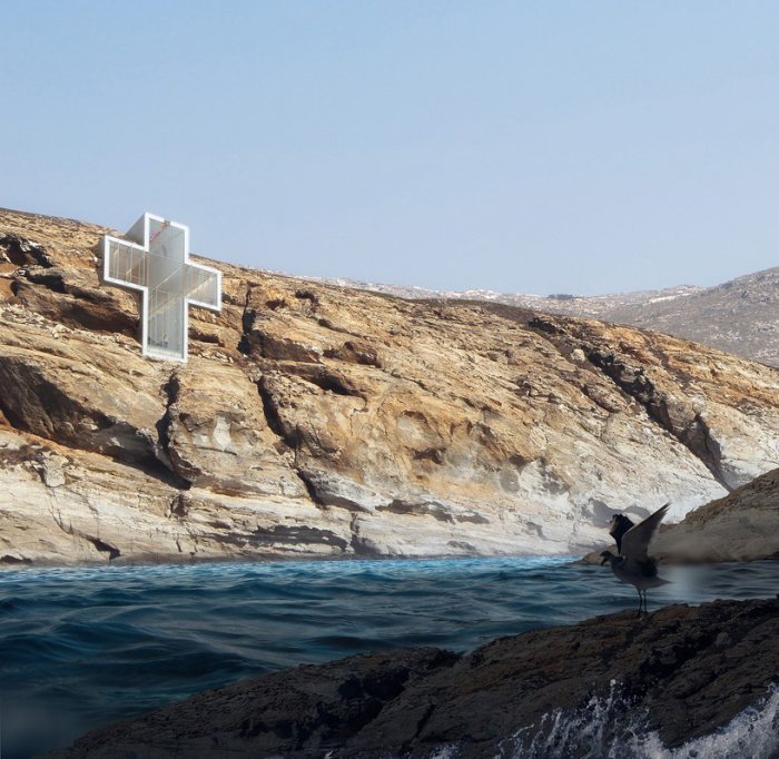 Часовня-крест в Греции (12 фото)