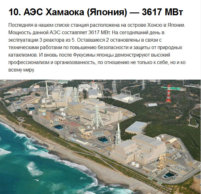 Самые мощные атомные электростанции в мире (10 фото)