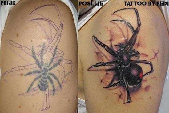 Неудачные татуировки, спасённые умелым мастером (15 фото)