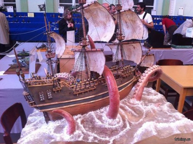 Невероятная модель корабля с выставки Moson Model Show (4 фото)