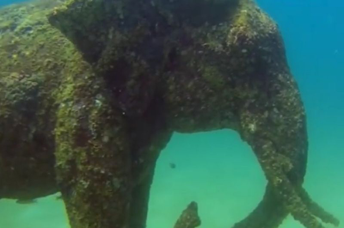 Неимоверные скульптуры и статуи в подводном царстве (12 фото)