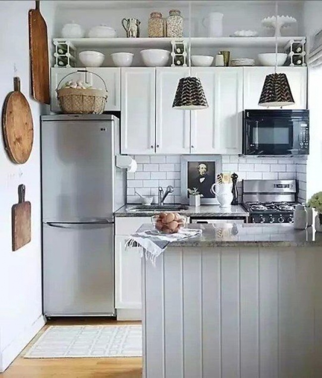 20 идей, максимум пространства из маленькой кухни(21 фото)