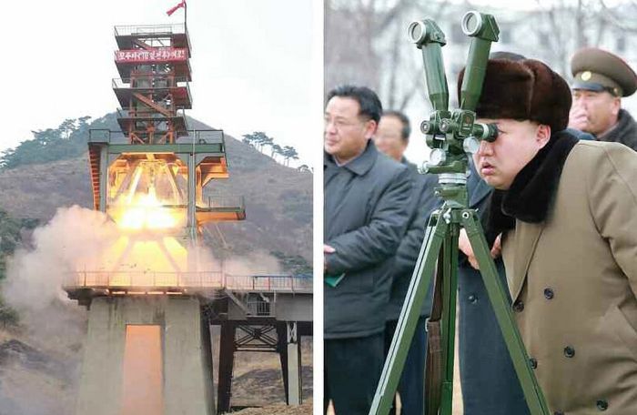 Ким Чен Ын принимает испытания по степени защиты боеголовки (6 фото)