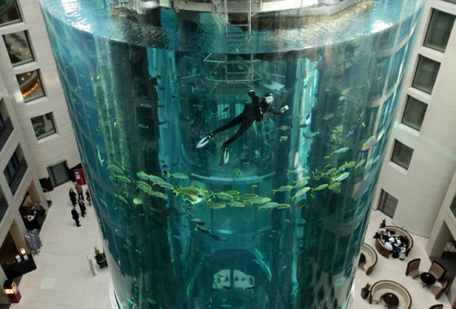 Лифт в аквариуме (11 фото)