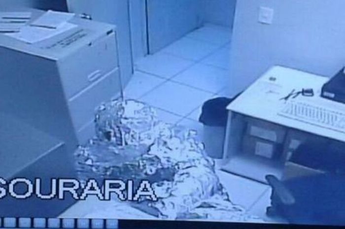 Умные грабители обошли защиту банка в Бразилии  (3 фото)