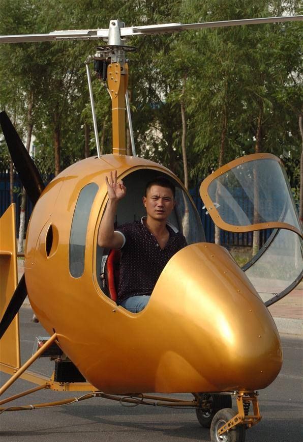 Конструктор-аматор из китайского села соорудил собственный вертолет (4 фото)