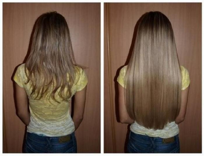 Наращивание волос: фото до и после