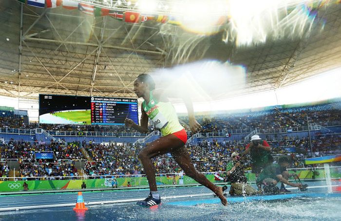 На Олимпиаде в Рио бегунья из Эфиопии пробежала 1,5 км в одном кроссовке (9 фото)