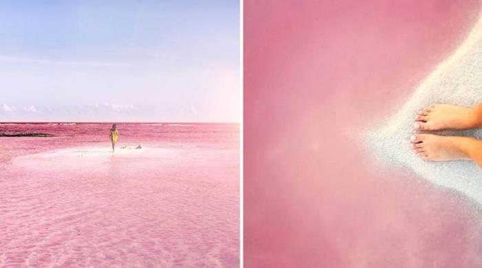 Розовая лагуна в Мексике — идеальное место создания фотографий (14 фото)