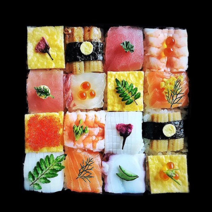 Мозаичные суши-сеты: новый тренд фуд-фото (11 фото)