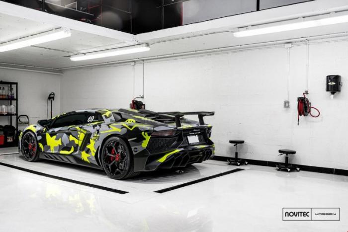 Сумасшедший камуфляж для суперкара Lamborghini Aventador (9 фото)