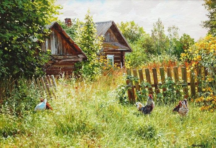 Деревенские пейзажи Татьяны Черных (13 фото)