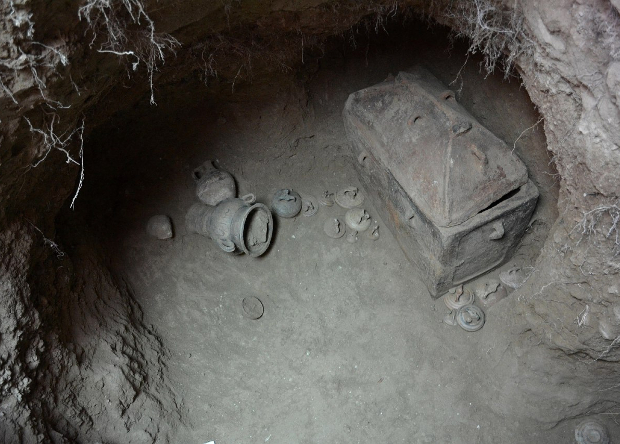 Греческий фермер случайно обнаружил древнюю гробницу (2 фото)