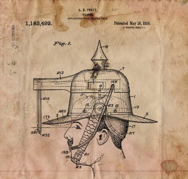 "Стреляющий шлем" от изобретателя Альберта Прэтта (4 фото)