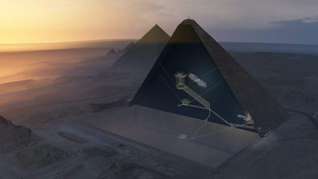 В пирамиде Хеопса обнаружена пустота (2 фото)