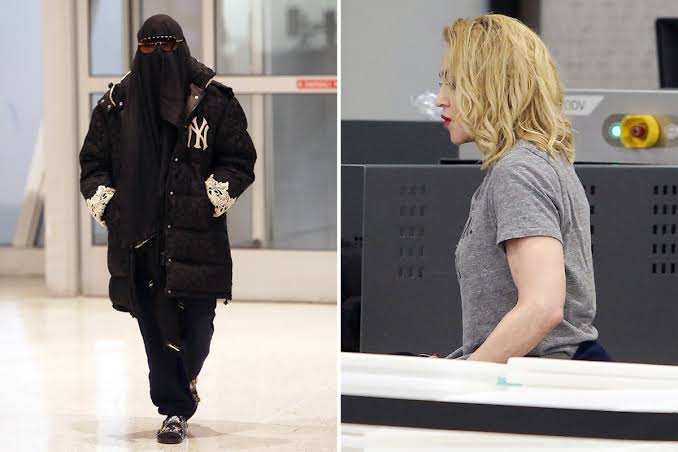 Мадонне пришлось снять паранджу в аэропорту Нью-Йорка (5 фото)