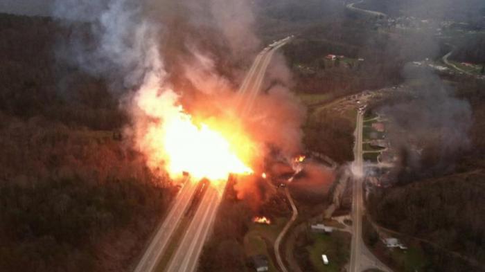 Взрыв газопровода в США (7 фото) 