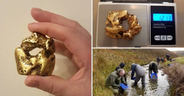 Золотоискатель нашел в реке «пончик» (3 фото)