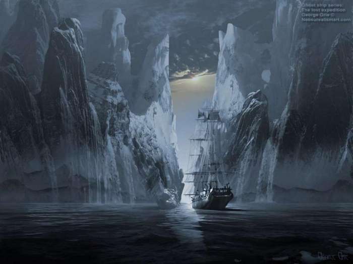 Легенда о корабле-призраке замерзшем во льдах с командой (4 фото)