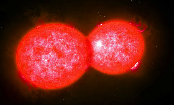 Редкое явление: звезда поглощает другую звезду (3 фото)