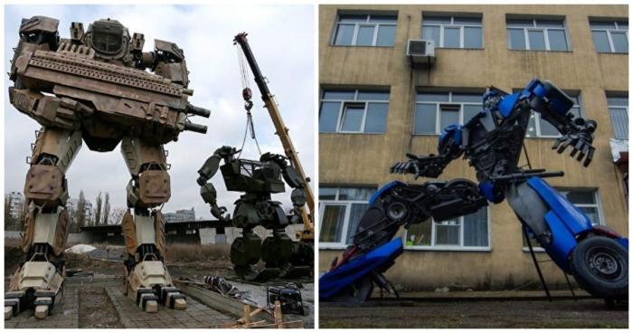 Автомеханики из Донецка собирают огромных роботов (21 фото)