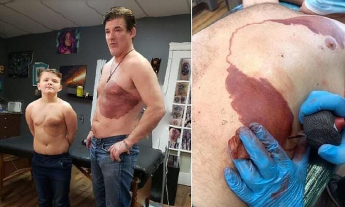 Мужчина сделал себе татуировку ради сына (4 фото)